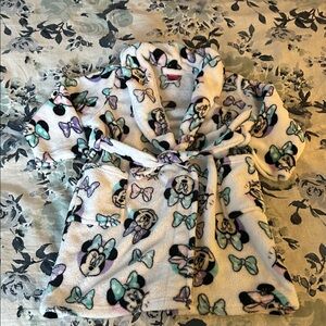 Soft Fleece Minnie Mouse Print Robe - Sz 4T